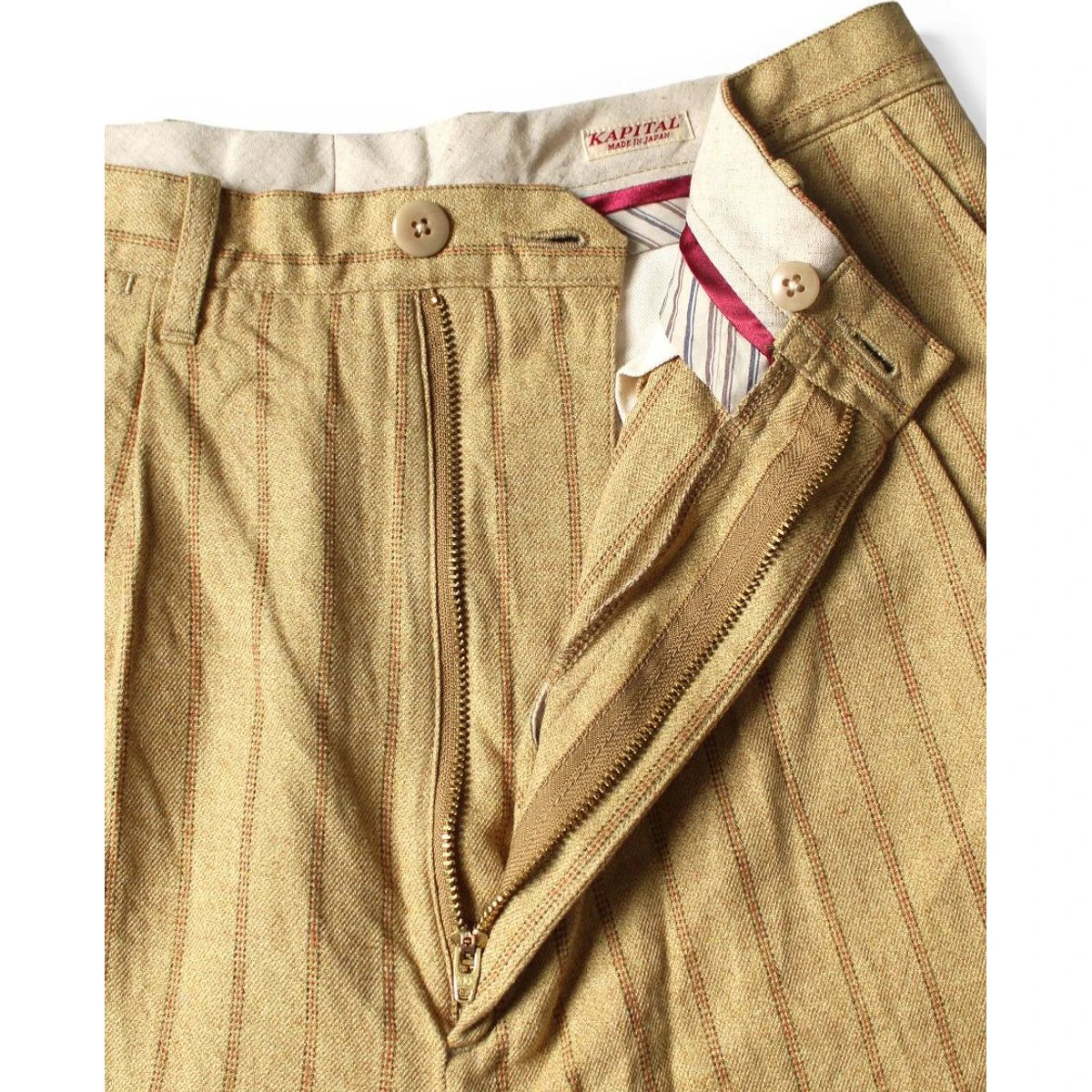 Kapital Cotton Linen Gibson Stripe Ivy Shorts