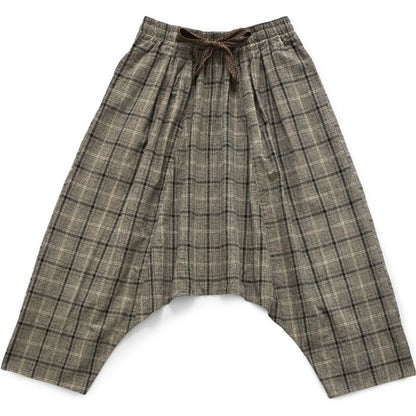 Kapital Cotton Linen Glen Check Sarouel Easy Pants