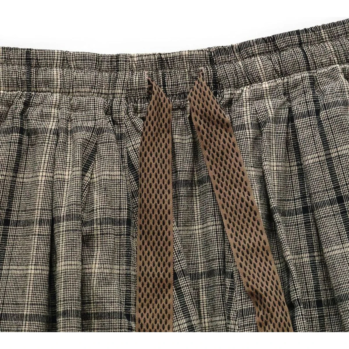 Kapital Cotton Linen Glen Check Sarouel Easy Pants