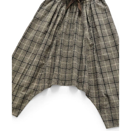 Kapital Cotton Linen Glen Check Sarouel Easy Pants