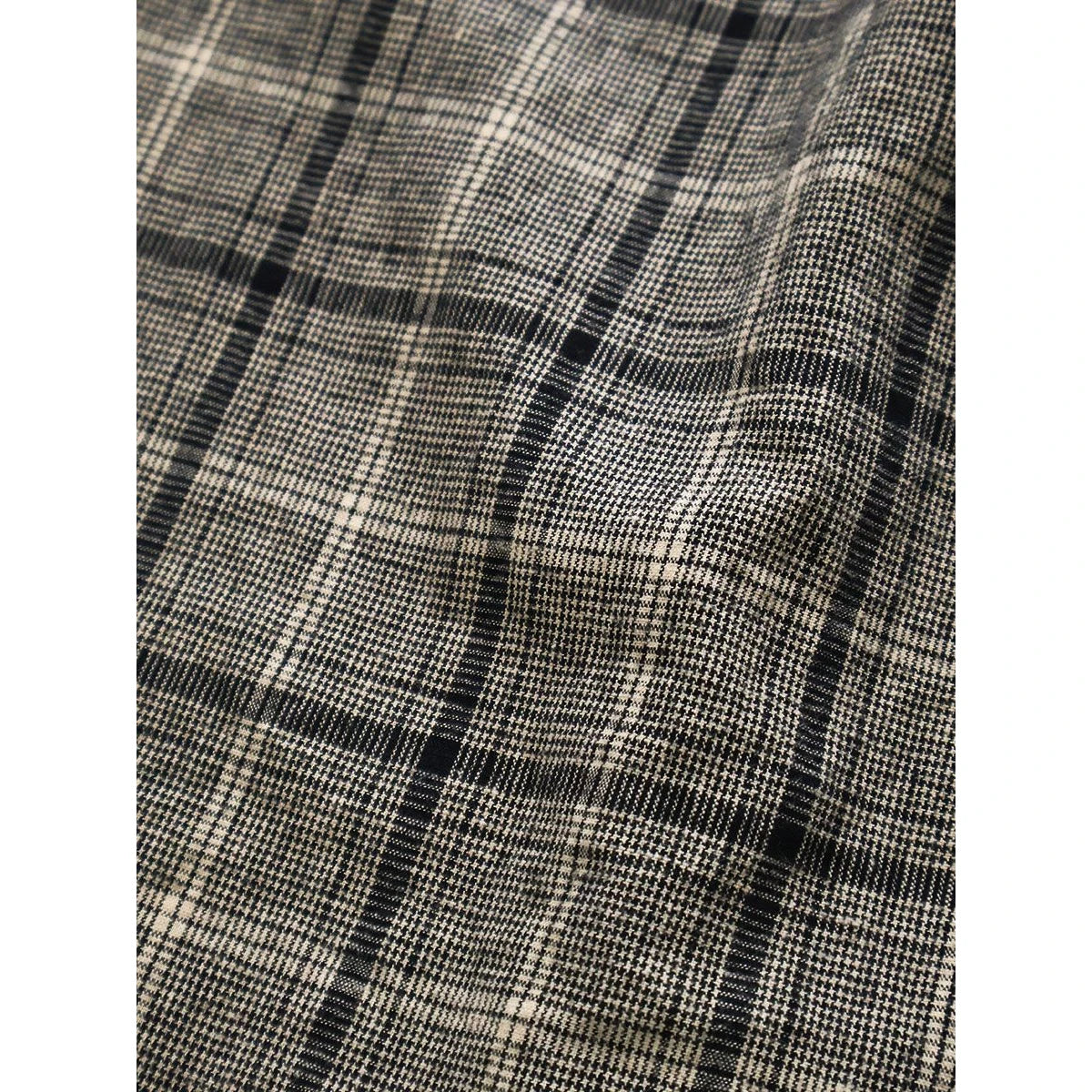 Kapital Cotton Linen Glen Check Sarouel Easy Pants