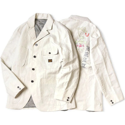 Kapital Cotton Linen Mouline Herringbone Lumber Suit Jacket(Beerpt)