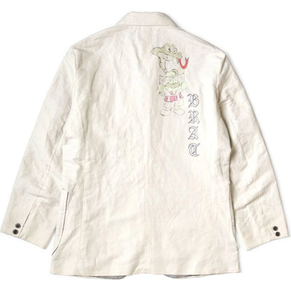 Kapital Cotton Linen Mouline Herringbone Lumber Suit Jacket(Beerpt)