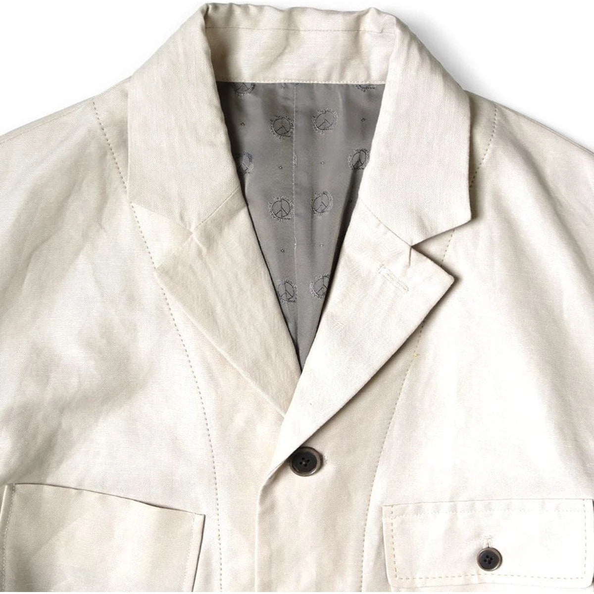 Kapital Cotton Linen Mouline Herringbone Lumber Suit Jacket(Beerpt)