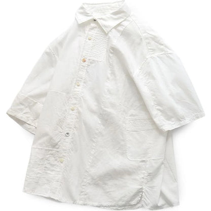 Kapital Cotton Linen Patchwork Kathmandu Shirt (Short Sleeve)