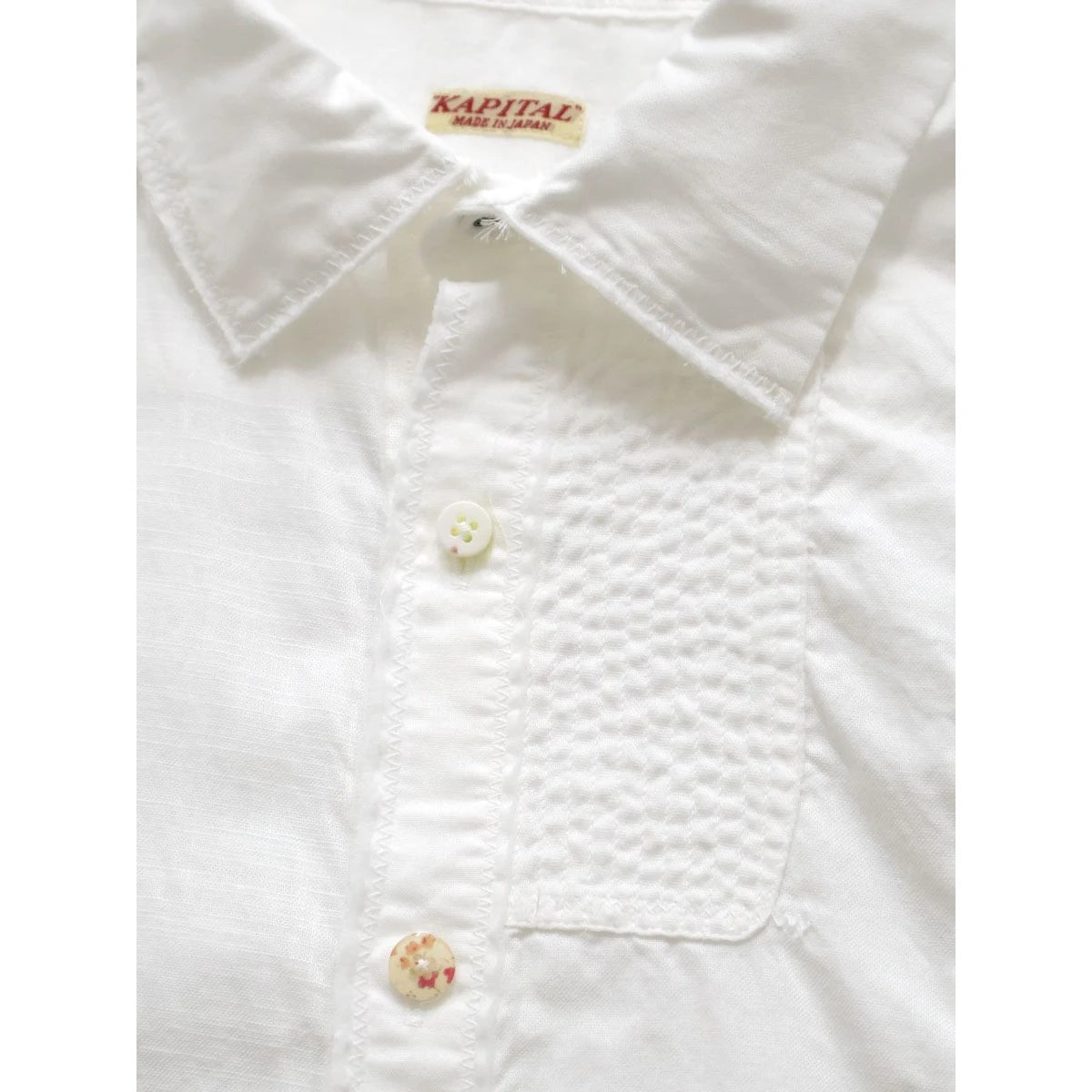 Kapital Cotton Linen Patchwork Kathmandu Shirt (Short Sleeve)