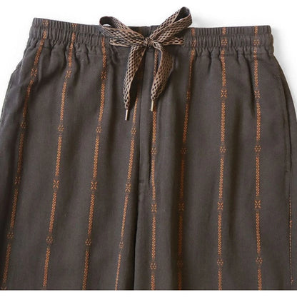 Kapital Cotton-Linen Siamese Stripe Easy Pants