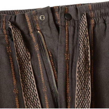 Kapital Cotton-Linen Siamese Stripe Easy Pants