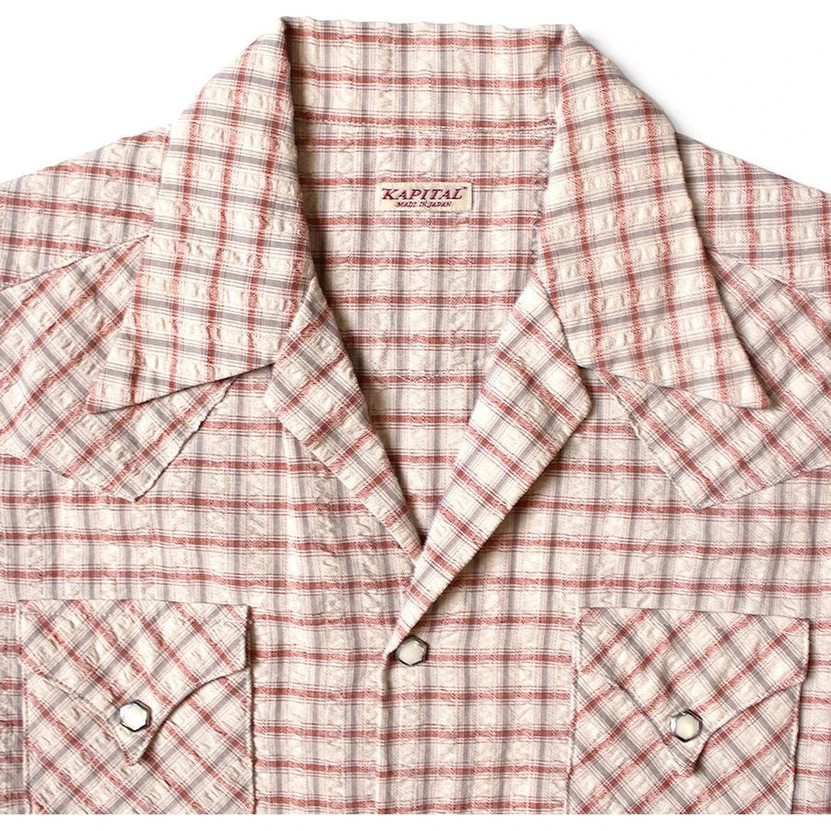 Kapital Cotton Linen Soccer Check Love Ly Western Shirt