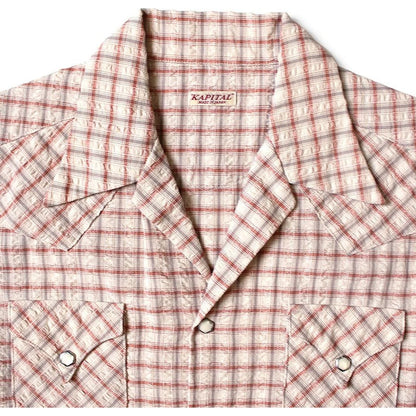 Kapital Cotton Linen Soccer Check Love Ly Western Shirt