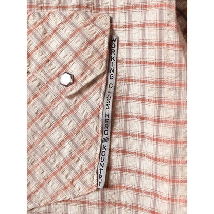 Kapital Cotton Linen Soccer Check Open-Collar Western Big Shirt