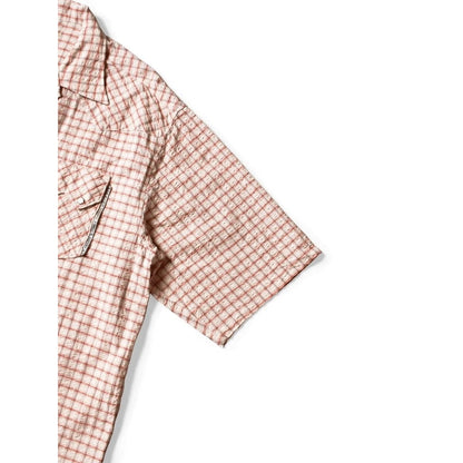 Kapital Cotton Linen Soccer Check Open-Collar Western Big Shirt
