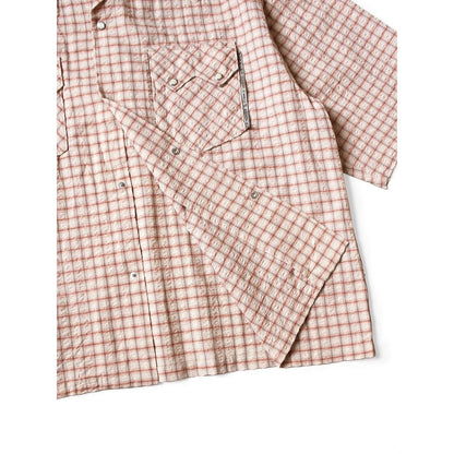 Kapital Cotton Linen Soccer Check Open-Collar Western Big Shirt