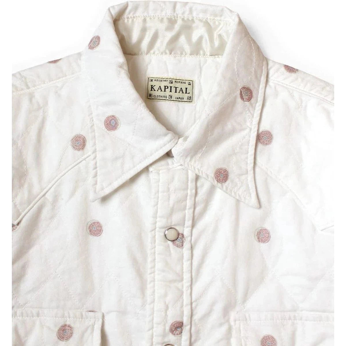 Kapital Cotton Quilted Bean Print Husky Western Shirt