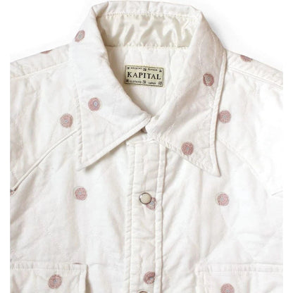 Kapital Cotton Quilted Bean Print Husky Western Shirt
