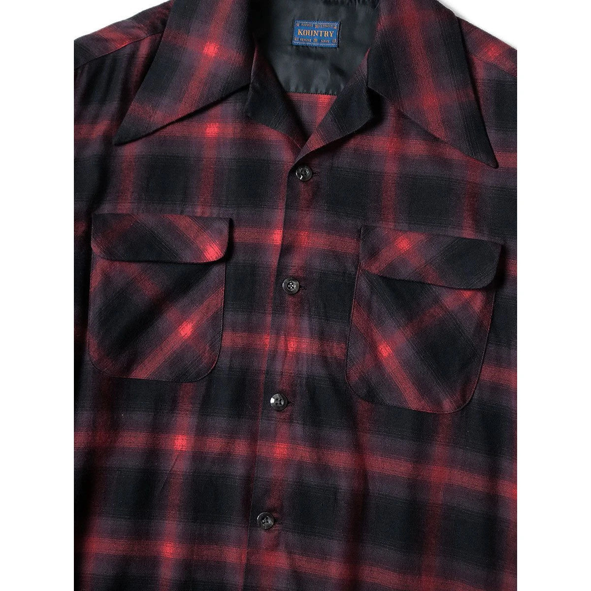 Kapital Cotton Rayon Shadow Check Wrangle Collar Board Shirt
