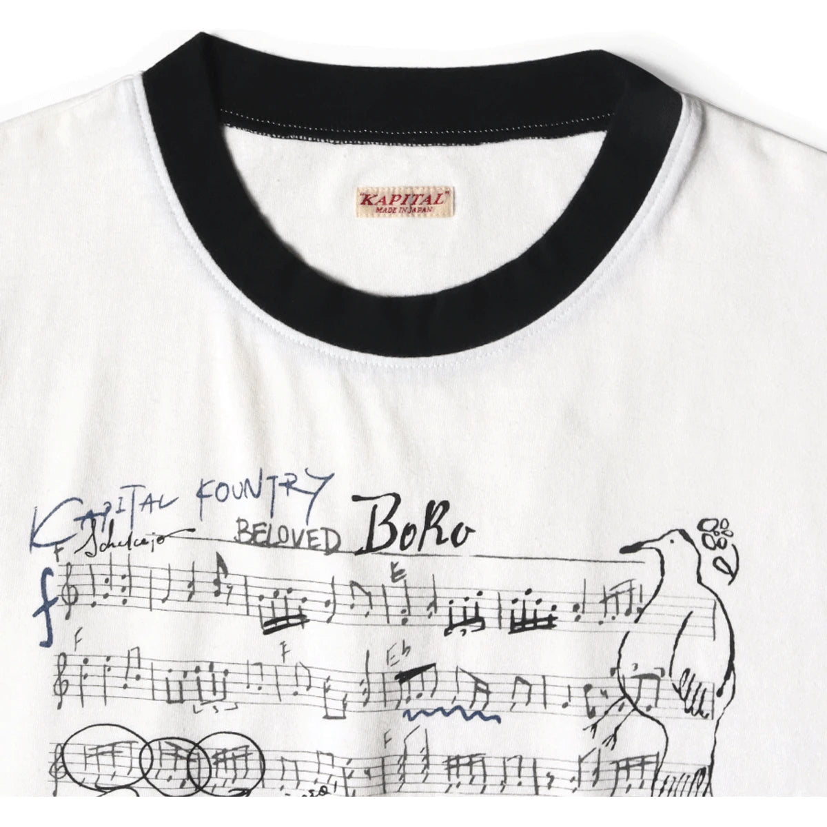 Kapital Cotton Ringer T-Shirt (Boro Elegy Print)