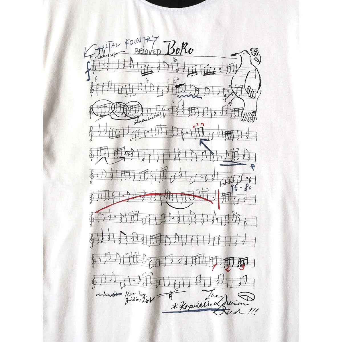 Kapital Cotton Ringer T-Shirt (Boro Elegy Print)