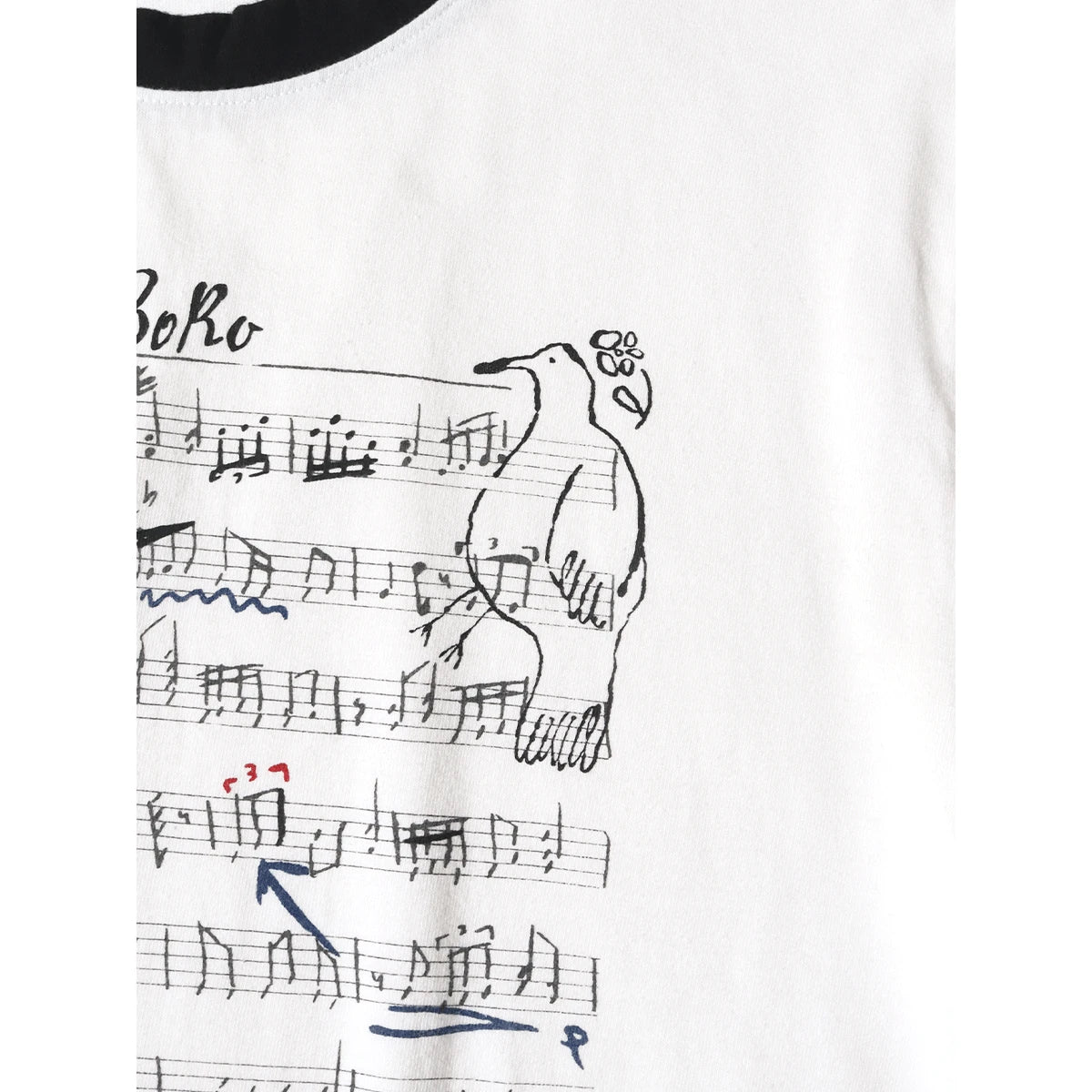 Kapital Cotton Ringer T-Shirt (Boro Elegy Print)