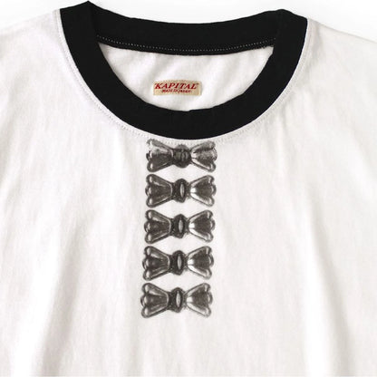 Kapital Cotton Ringer T Shirt (Butterfly Concho Detail)