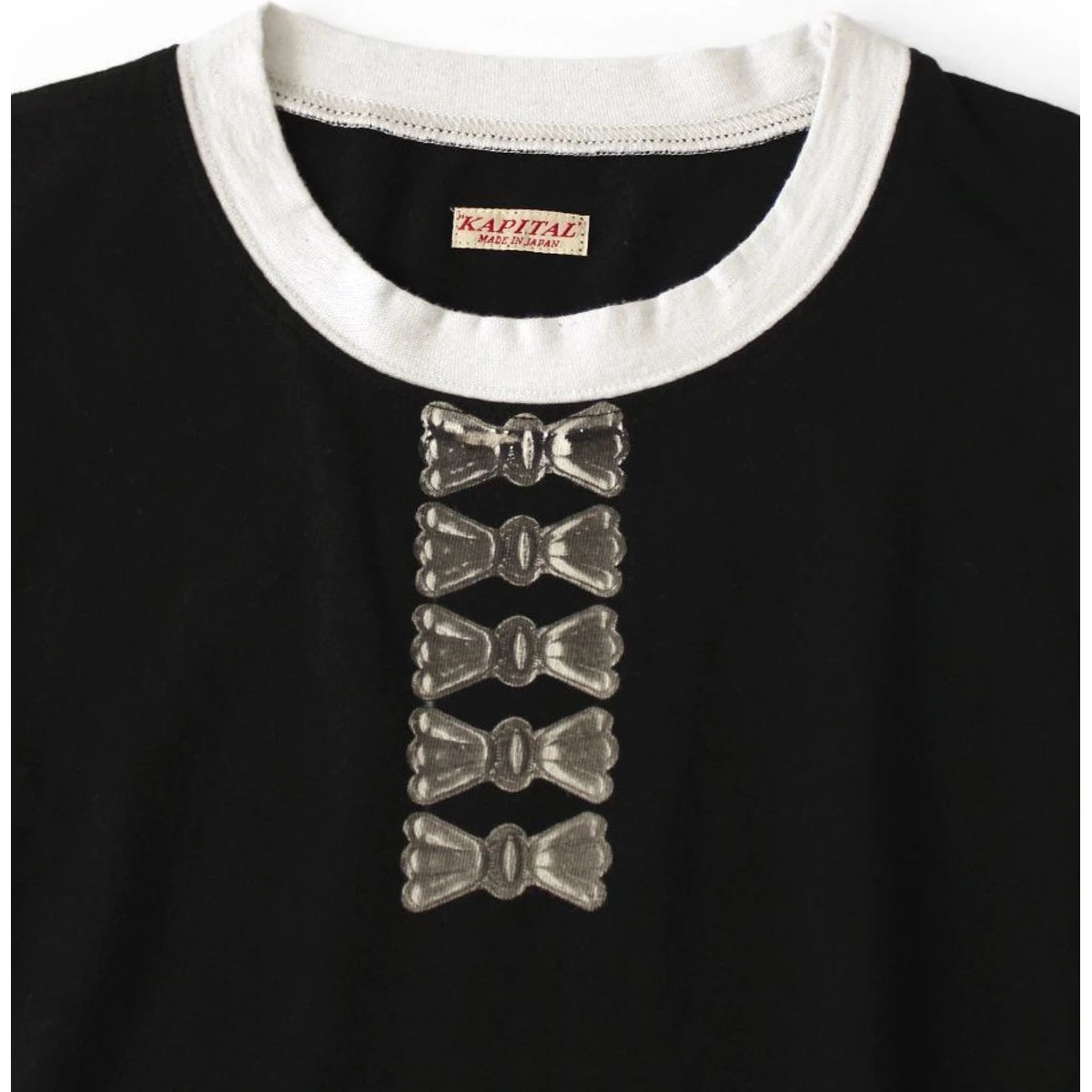 Kapital Cotton Ringer T Shirt (Butterfly Concho Detail)