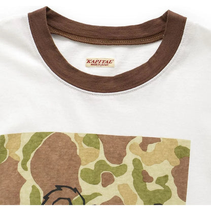 Kapital Cotton Ringer T Shirt (Camouflage Little Bear & Harmony Print)