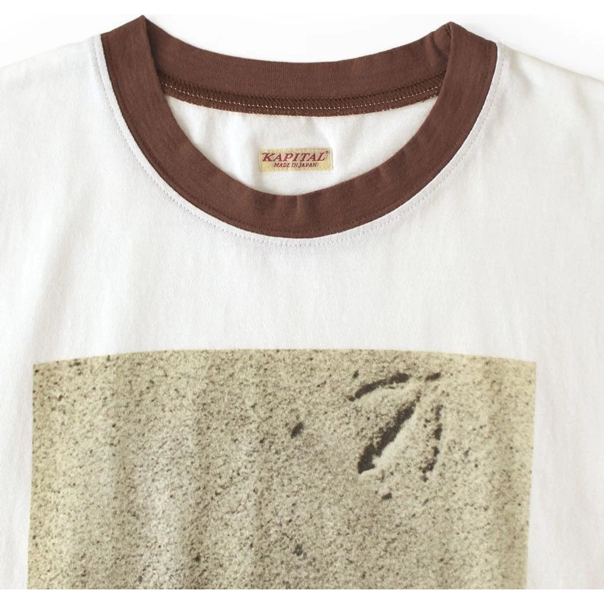 Kapital Cotton Ringer T Shirt (Gull Foot Print)