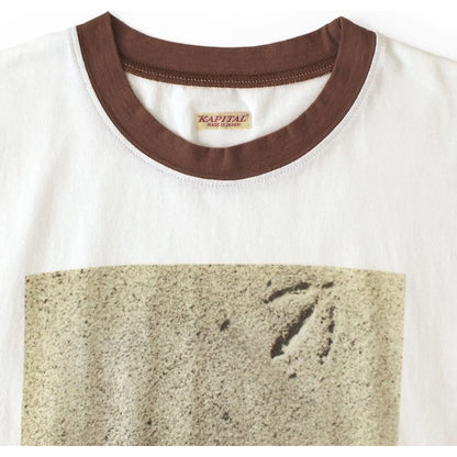 Kapital Cotton Ringer T Shirt (Gull Foot Print)