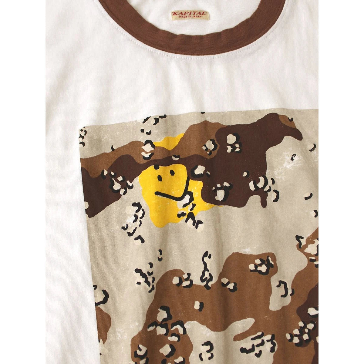 Kapital Cotton Ringer T Shirt (Peckish Chocolate Chip Camo)