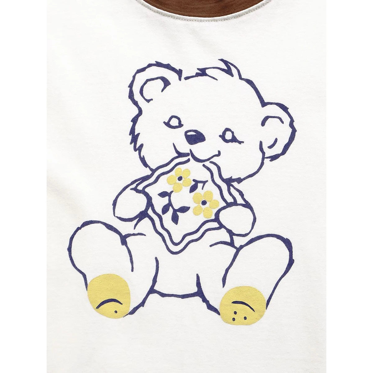 Kapital Cotton Ringer T Shirt (Peckish Little Bear Print)
