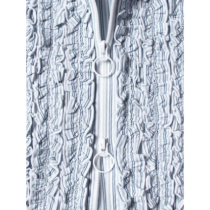Kapital Cotton Striped Zipper Frill Shirt