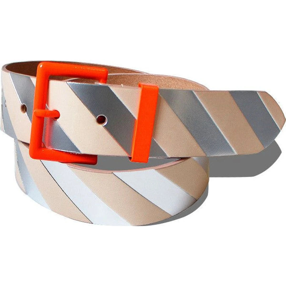 Kapital Cow Leather Regimental Print Neon Belt