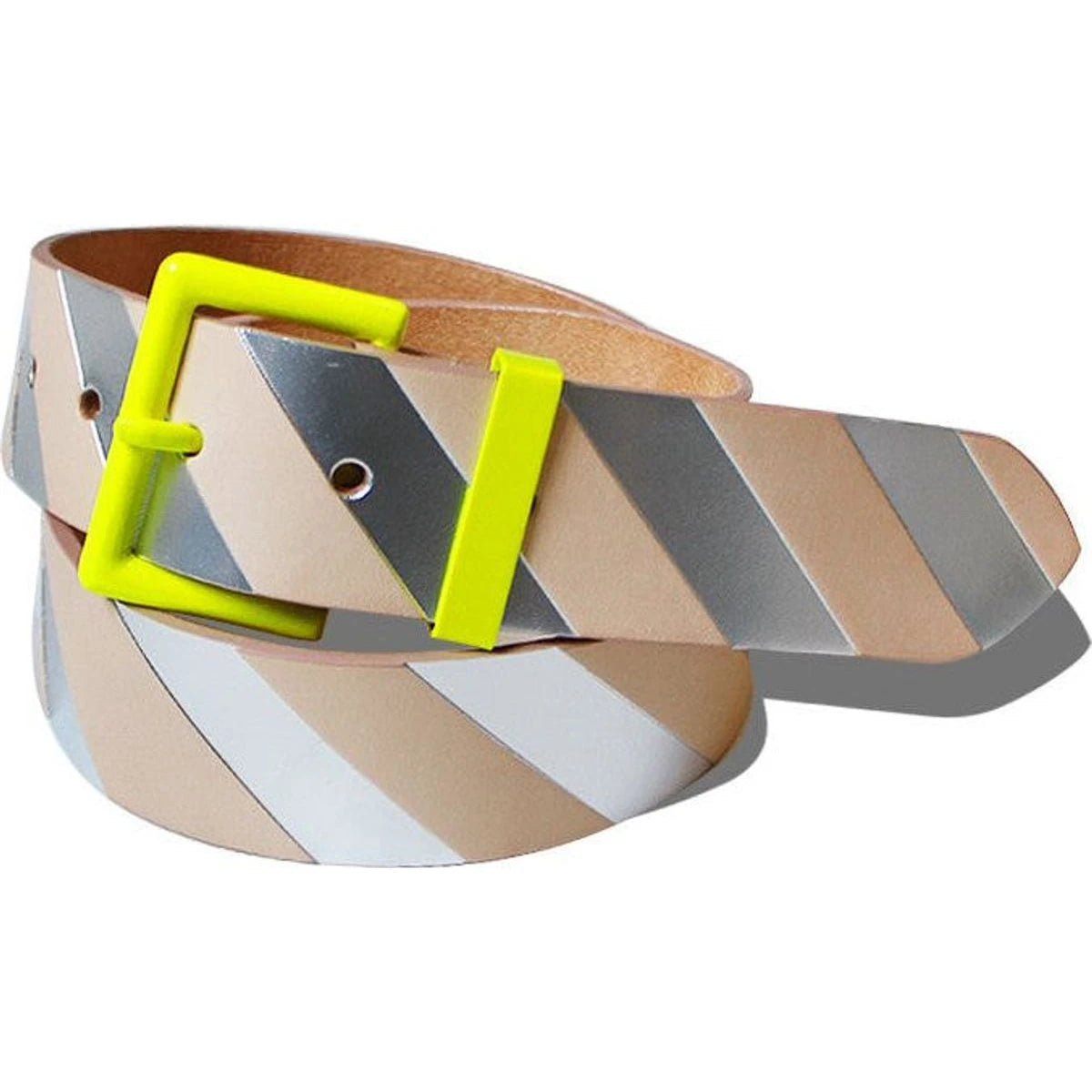 Kapital Cow Leather Regimental Print Neon Belt