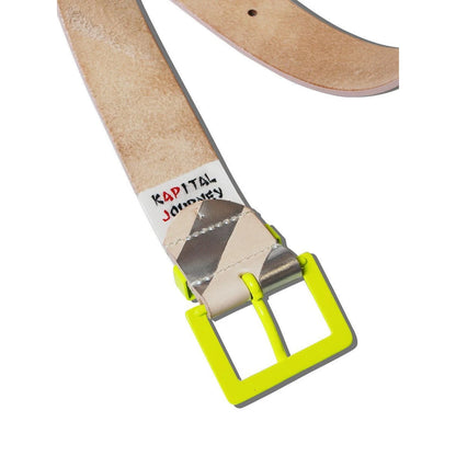 Kapital Cow Leather Regimental Print Neon Belt
