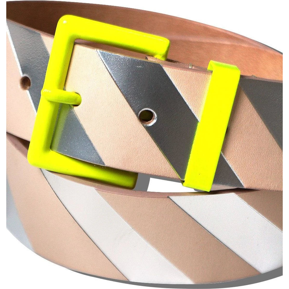Kapital Cow Leather Regimental Print Neon Belt