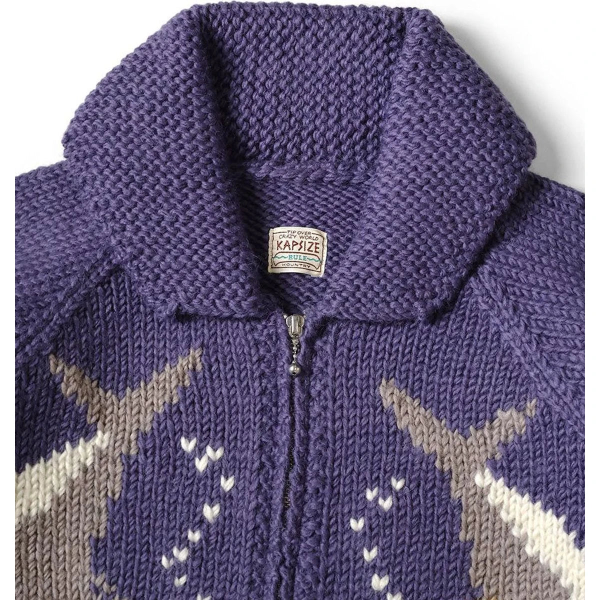 Kapital Cowichan Hand Knit Rainbowy Trout Zip Cardigan | COJP Gallery