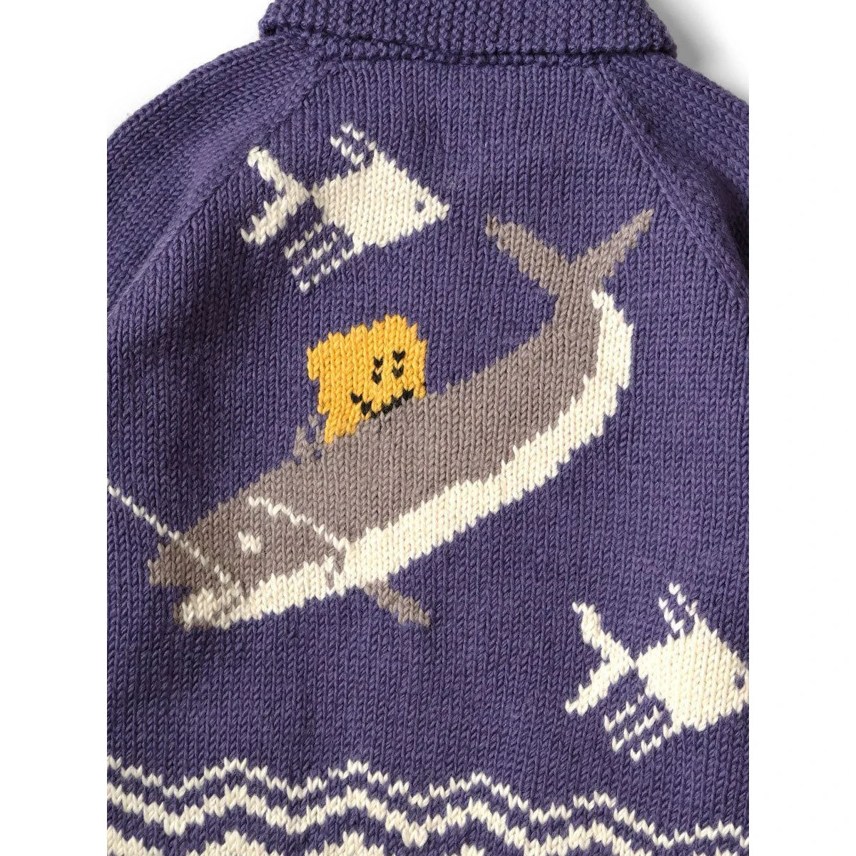 Kapital Cowichan Hand Knit Peckish Rainbowy Trout Zip Cardigan