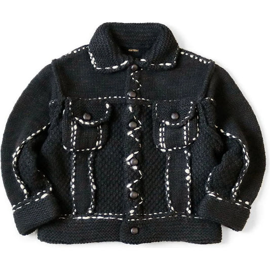 Kapital Cowichan Wool Hand Knit Denim Jacket