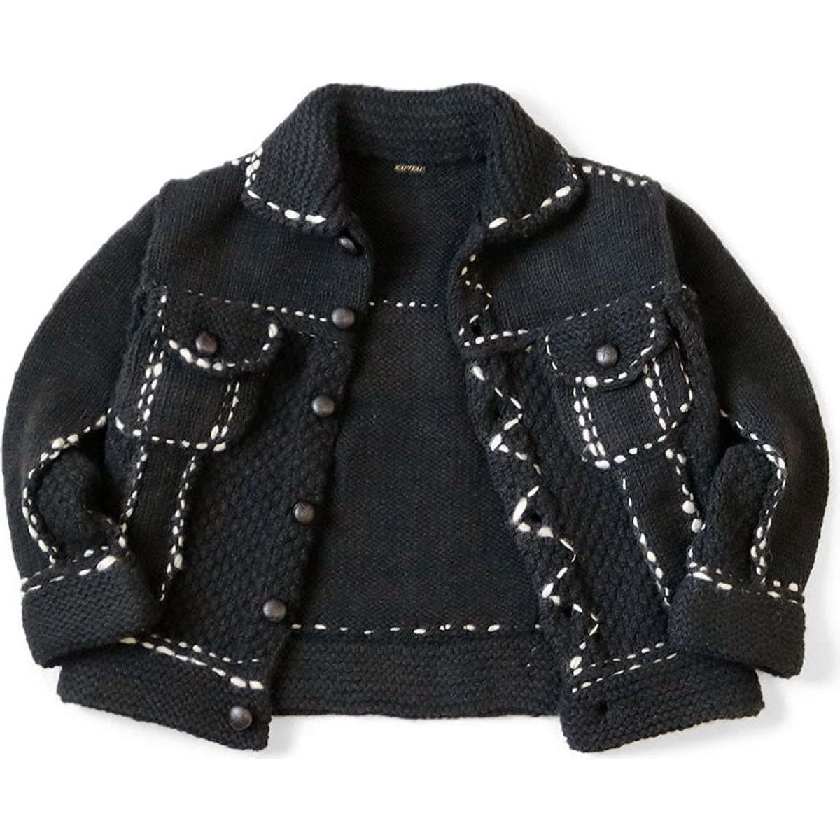 Kapital Cowichan Wool Hand Knit Denim Jacket