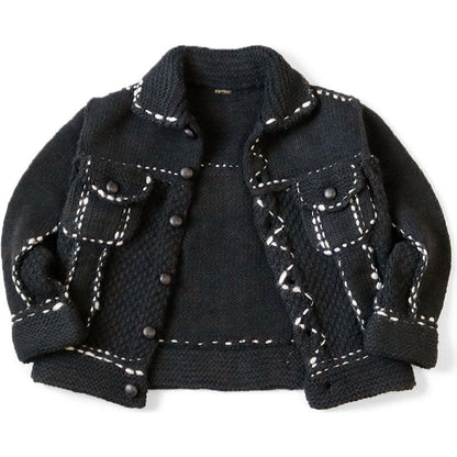 Kapital Cowichan Wool Hand Knit Denim Jacket