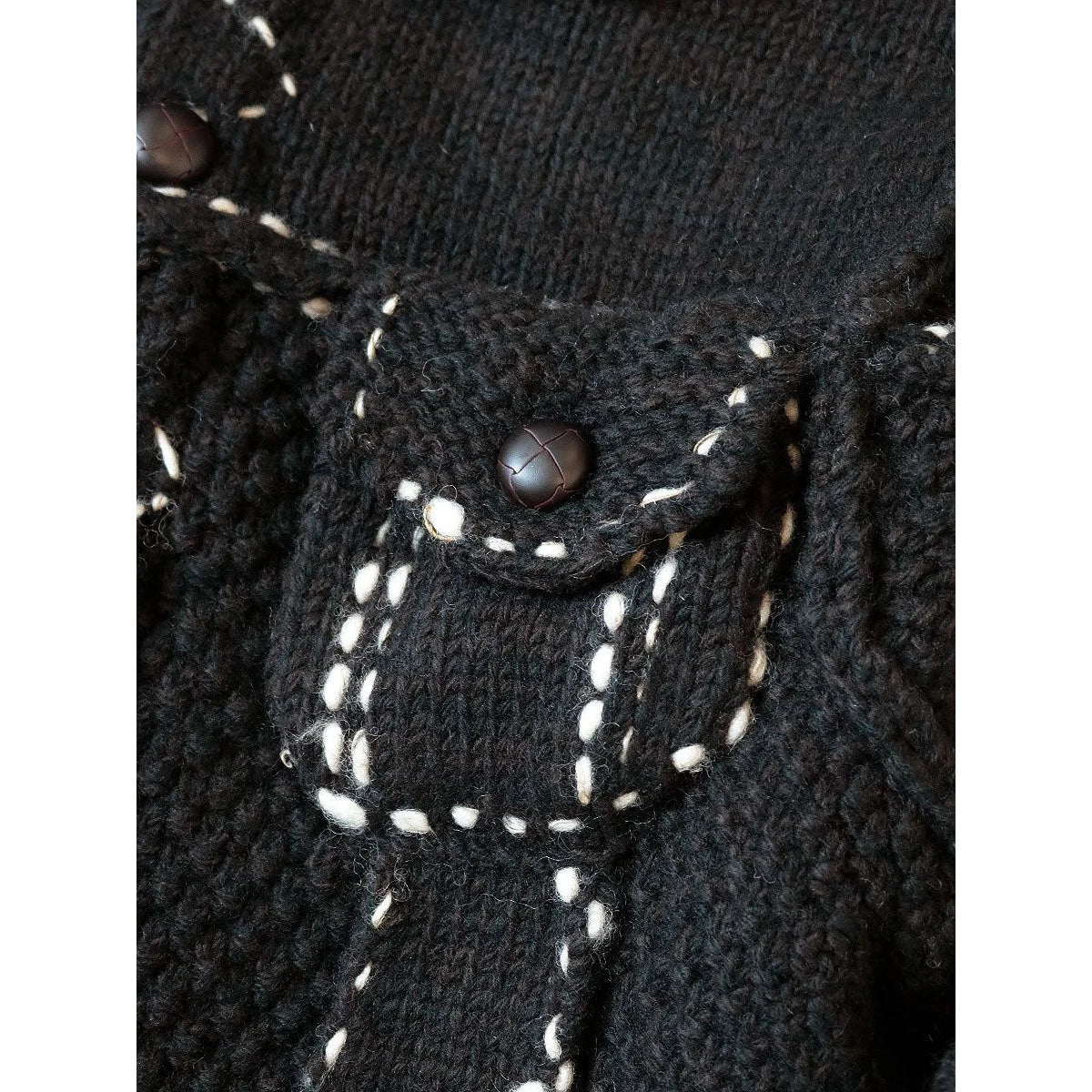 Kapital Cowichan Wool Hand Knit Denim Jacket