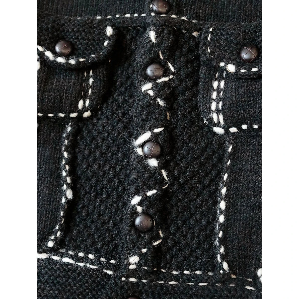 Kapital Cowichan Wool Hand Knit Denim Jacket
