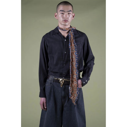 Kapital Cupra Cotton Twill Open Collar Drizzler Shirt
