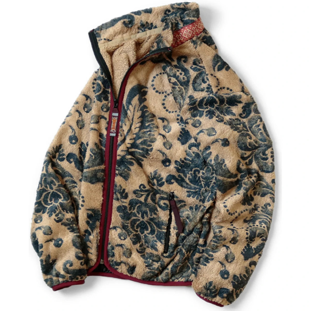 Kapital Damask Pattern Fleece Zip Jacket Blouson