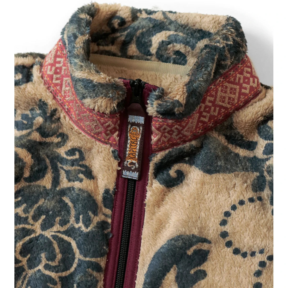 Kapital Damask Pattern Fleece Zip Jacket Blouson