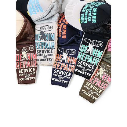 Kapital Denim Repair Service Lumber Trucker Cap