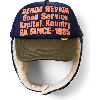 Kapital Denim Repair Service Lumber Trucker Cap