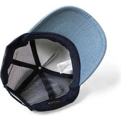 Kapital Denim Repair Service Print Denim Trucker Cap
