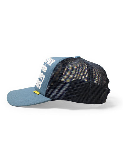 Kapital Denim Repair Service Print Denim Trucker Cap