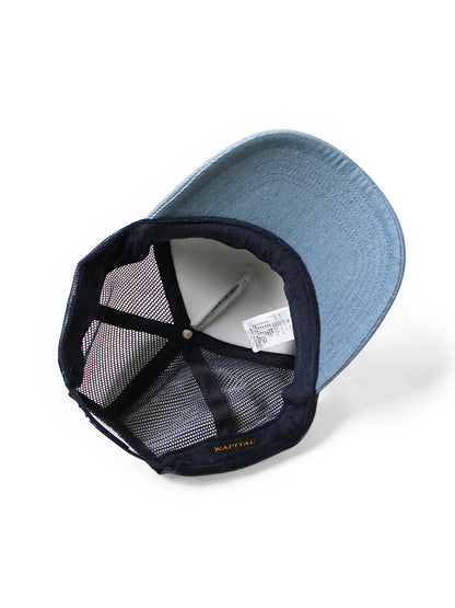 Kapital Denim Repair Service Print Denim Trucker Cap